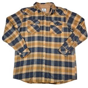 Legendary Whitetails Men's Brown Plaid Western Pearl Snap Flannel Shirt, Sz XLT